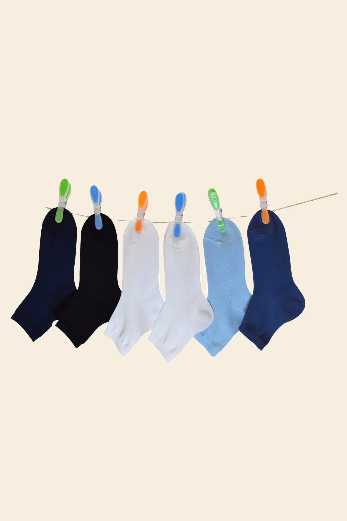 calza corta bimbo assortito 6 pezzi